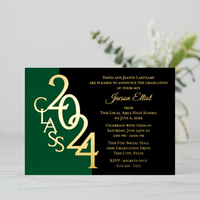 Class 2024 Graduation Gold Foil with Colour Option (Standing Front)