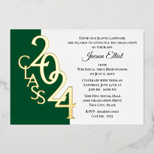 Class 2024 Graduation Green and Gold Foil