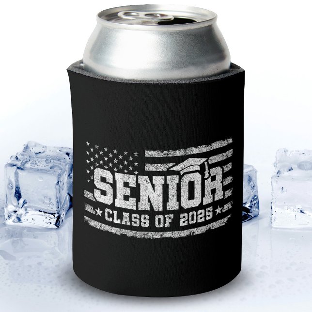 Class 2025 Graduation American Flag Senior 2025 Can Cooler (Creator Uploaded)