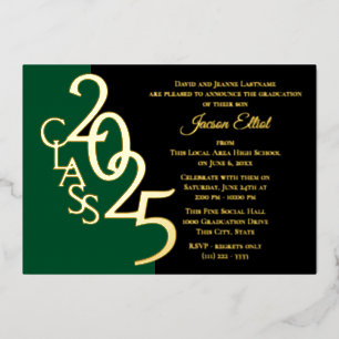 Class 2025 Graduation Gold Foil with Colour Option