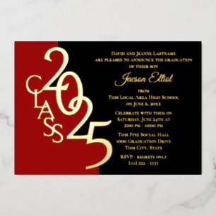 Class 2025 Graduation Gold Foil with Colour Option