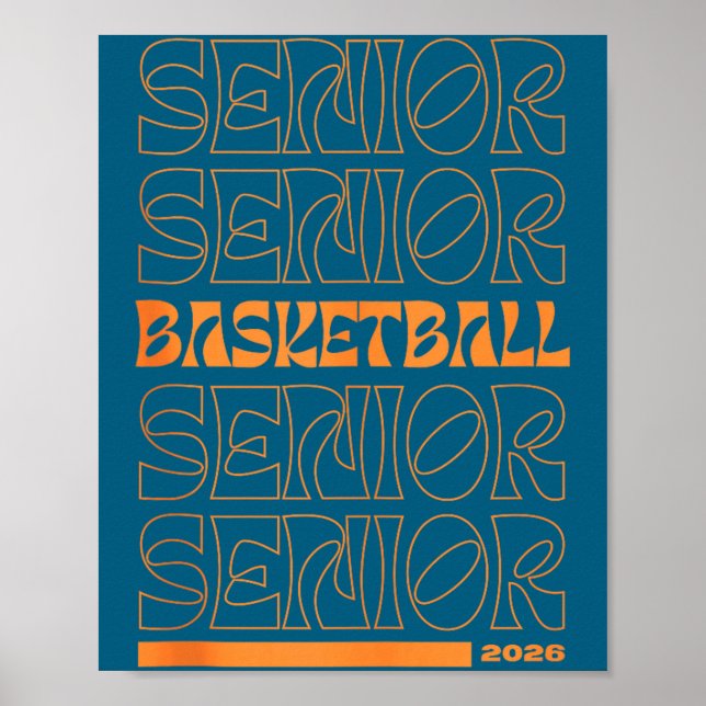 Class 2026 Basketball Senior Night Illustration Poster (Front)