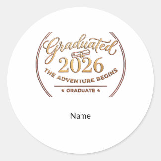 Class 2026 Gold Foil Sticker / Pegatina Graduación