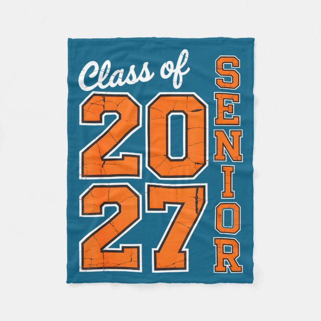 Class 2027 Senior 27 High Design Fleece Blanket (Front)