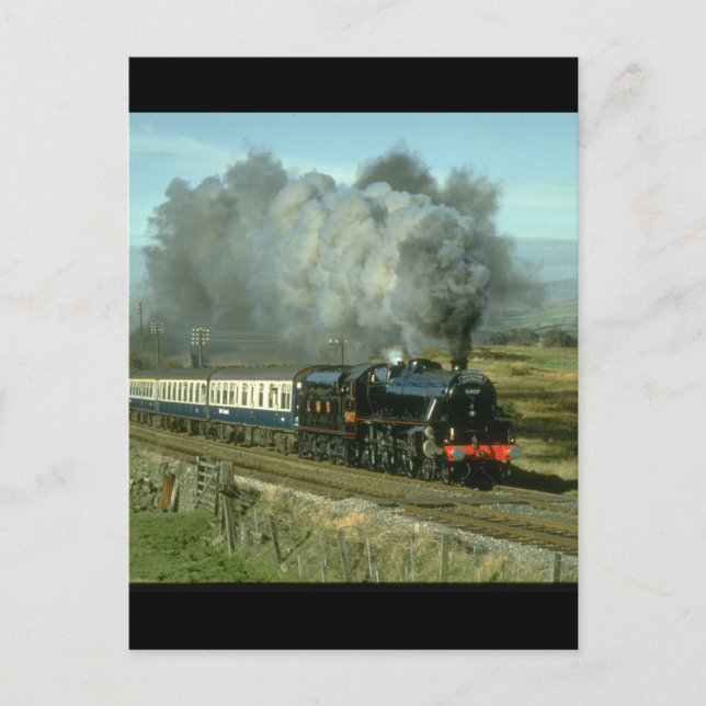 Class 5 No. 5407 crosses the other_Steam Trains Postcard (Front)