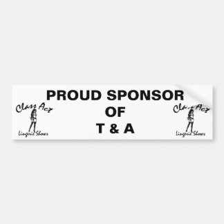 CLASS ACT SUPPORTER BUMPER STICKER