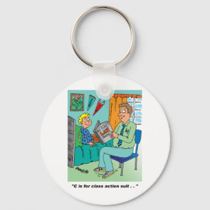 Class Action Cartoon Humour Keychain