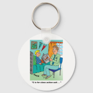 Class Action Cartoon Humour Keychain