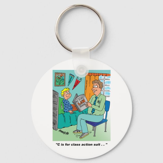 Class Action Cartoon Humour Keychain (Front)