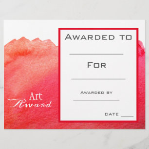 Class art award red paint splash watercolor