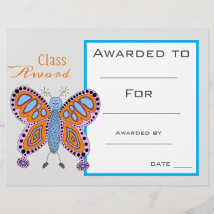 Class award cute butterfly animal