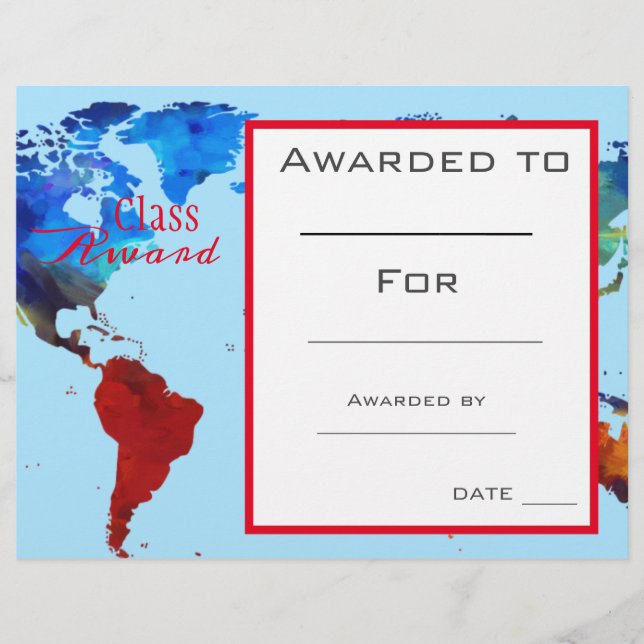 Class award Geography student (Front)