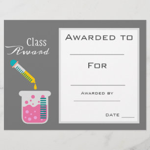 Class award science chemistry subject student