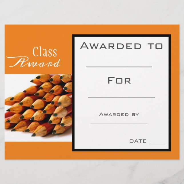 Class award Student pencils (Front)