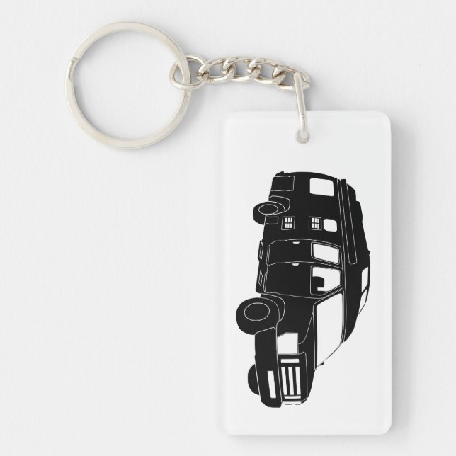 Class B Motorhome / Camper Van Silhouette Keychain (Front)