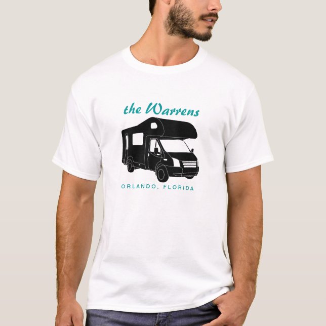 Class C Motorhome Silhouette Graphic T-Shirt (Front)