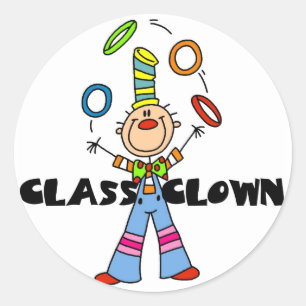 Class Clown Tshirts and Gifts Classic Round Sticker