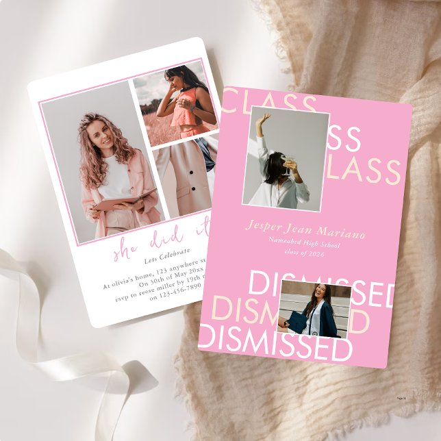 Class Dismissed 2026 Photo Minimal Graduation  Invitation (Creator Uploaded)