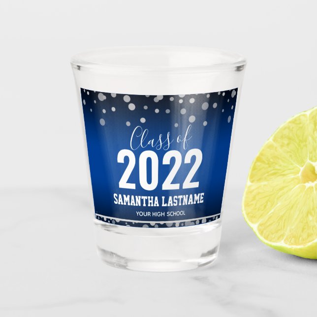Class is 2022 Graduation Shot glass (Front)