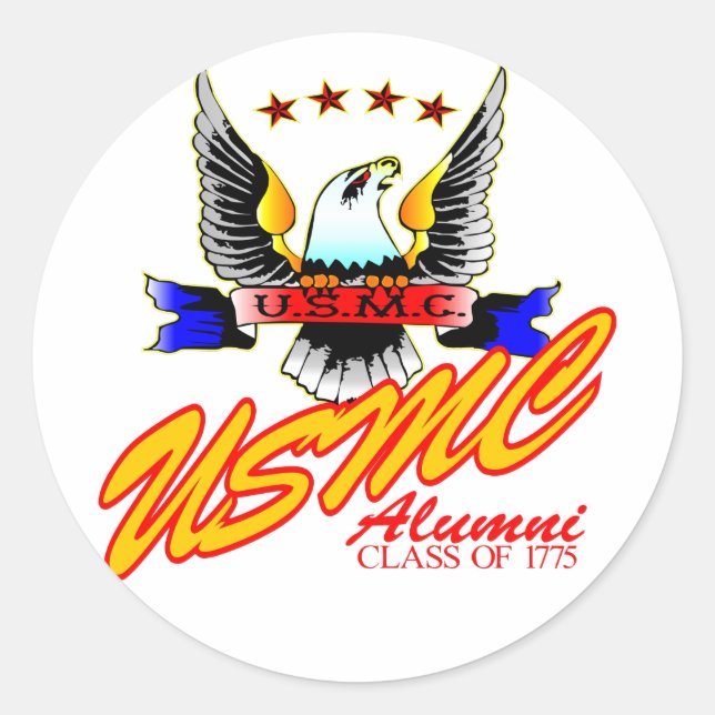 Class Of 1775 USMC Alumni Eagle Classic Round Sticker (Front)