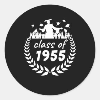 class of 1955 graduation or reunion design by year classic round sticker