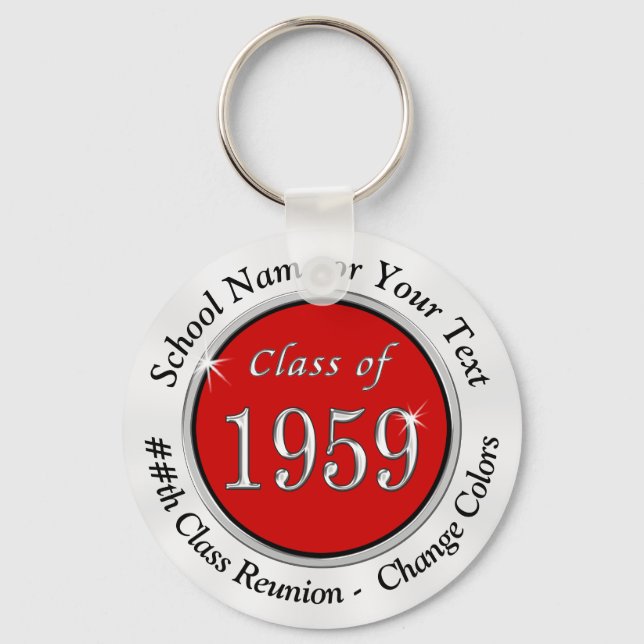 Class of 1959 Cheap Class Reunion Gift Ideas Keychain (Front)