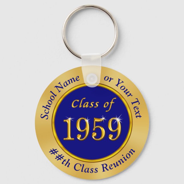 Class of 1959 Reunion Gifts in Your Colors or Year Keychain (Front)