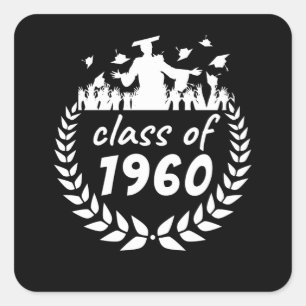 class of 1960 graduation or reunion design by year square sticker