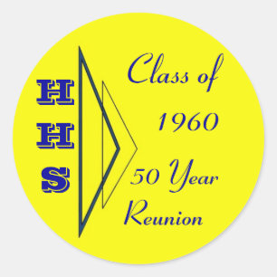 class of 1960 reunion classic round sticker