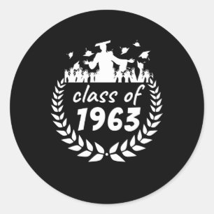 class of 1963 graduation or reunion design by year classic round sticker