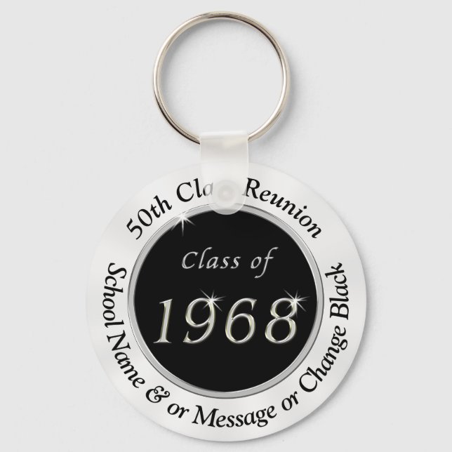 Class of 1968, Cheap 50th Class Reunion Keychains (Front)