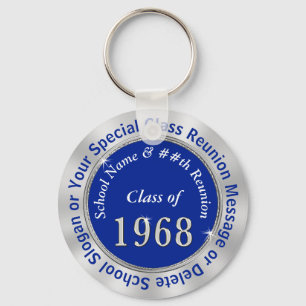 Class of 1968 Gifts Personalized 2 Text Boxes Keychain