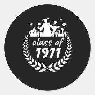 class of 1971 graduation or reunion design by year classic round sticker