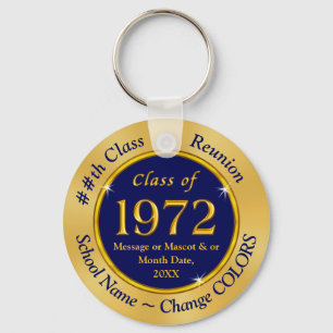 Class of 1972 Favours, Keychains Navy Blue and Gol