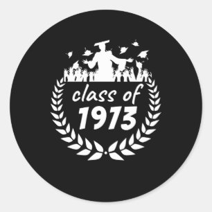 class of 1973 graduation or reunion design by year classic round sticker