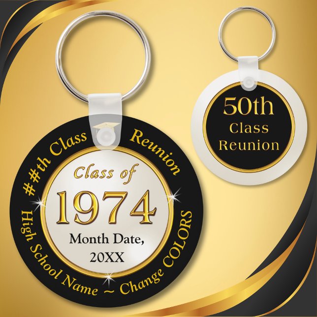 Class of 1974, 50th Class Reunion Favours, Keychain (Personalized, 50th Class Reunion gifts. Class of 1974, 50th Class Reunion Favors. Class reunion gift)