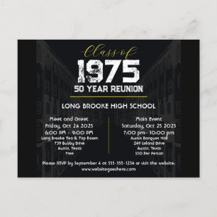 Class of 1975 50 Year High School Reunion 2 Events Postcard