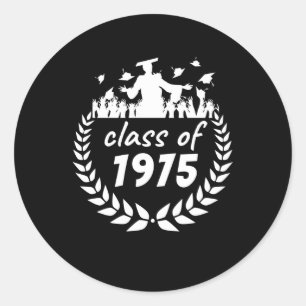 class of 1975 graduation or reunion design by year classic round sticker