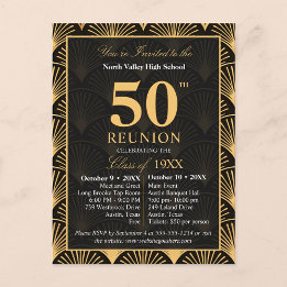 Class of 1976 50th Reunion Invitation Art Deco Postcard