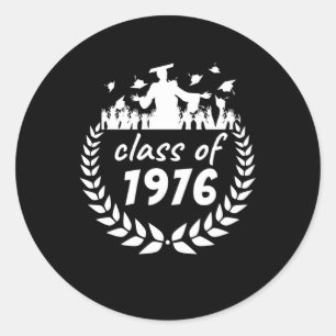 class of 1976 graduation or reunion design by year classic round sticker