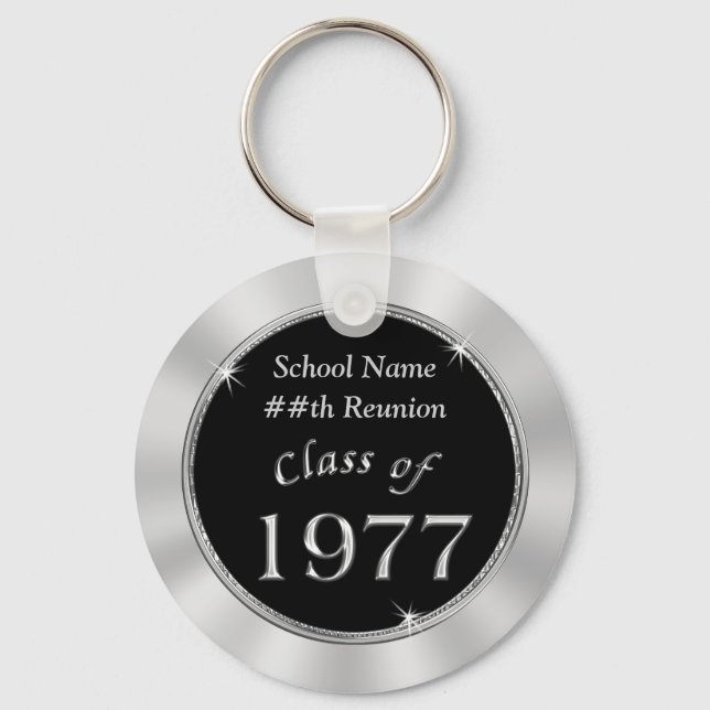Class of 1977 Class Reunion Souvenirs YOUR TEXT Keychain (Front)