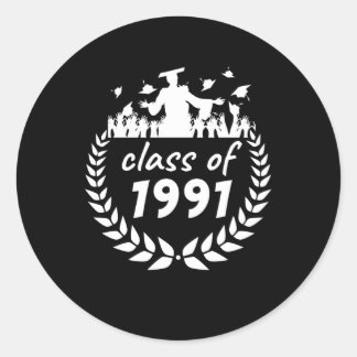 class of 1991 graduation or reunion design by classic round sticker