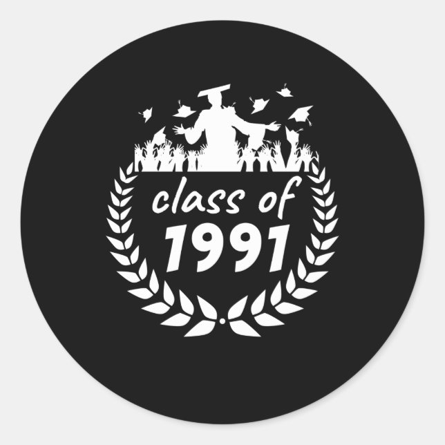 class of 1991 graduation or reunion design by classic round sticker (Front)