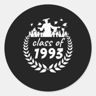 class of 1993 graduation or reunion design by classic round sticker