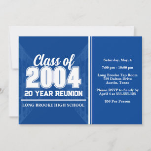 Class of 2004 20 Year High School Reunion Lockers Invitation