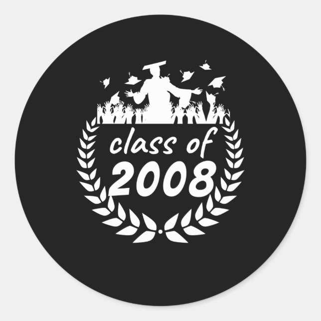 class of 2008 graduation or reunion design by classic round sticker (Front)