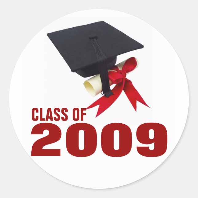 Class of 2009 classic round sticker (Front)