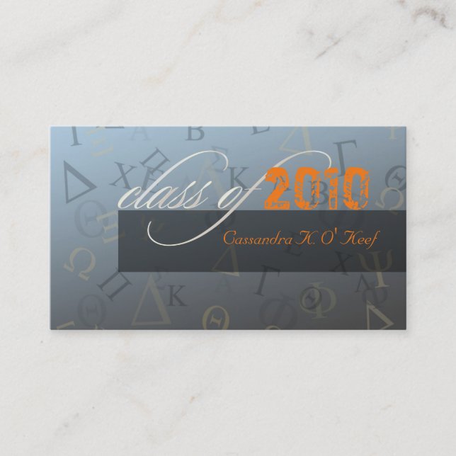 Class of 2010 ~ Greek alphabets profile card (Front)