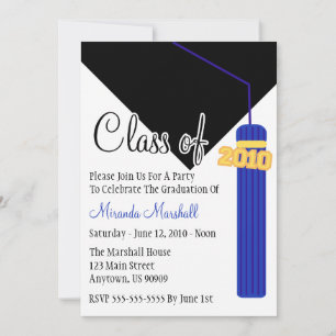 Class Of 2010 Tassel Graduation Invitation (Blue)