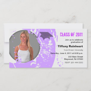 Class of 2011 Graduation Photo Card Neon Purple